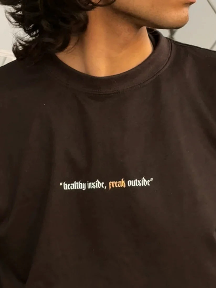 Healthy Inside Black Oversize Tee