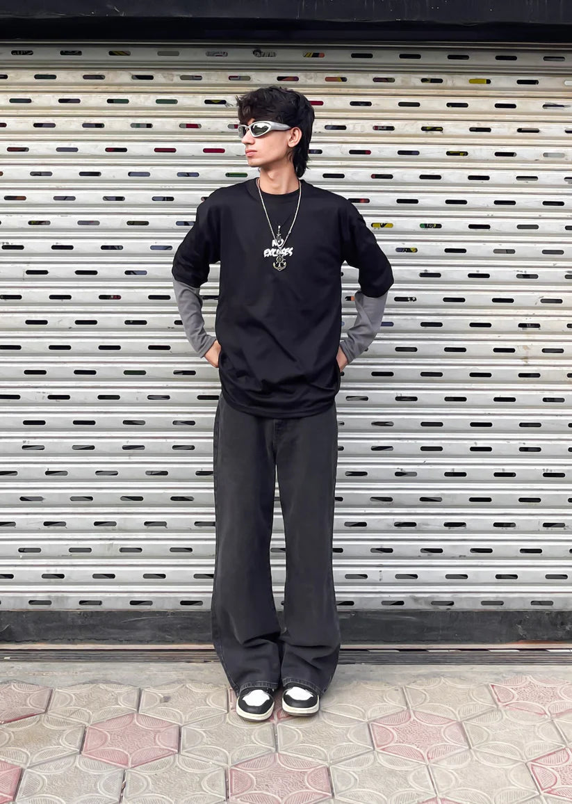 NO EXCUSES Printed Oversized Tee