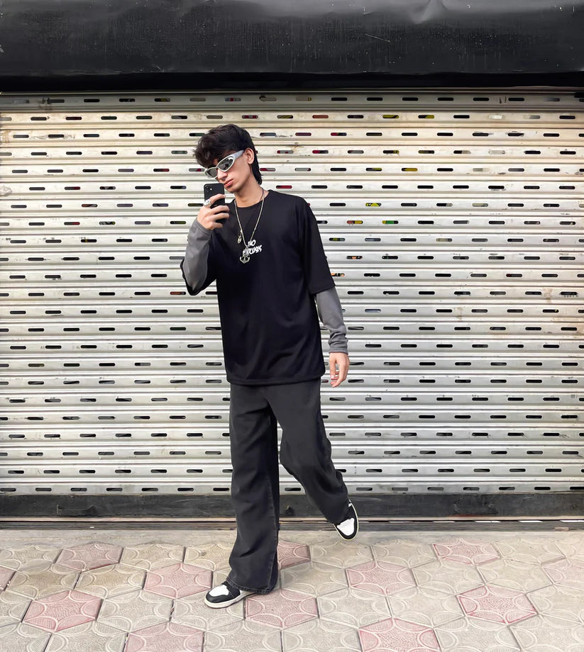 NO EXCUSES Printed Oversized Tee