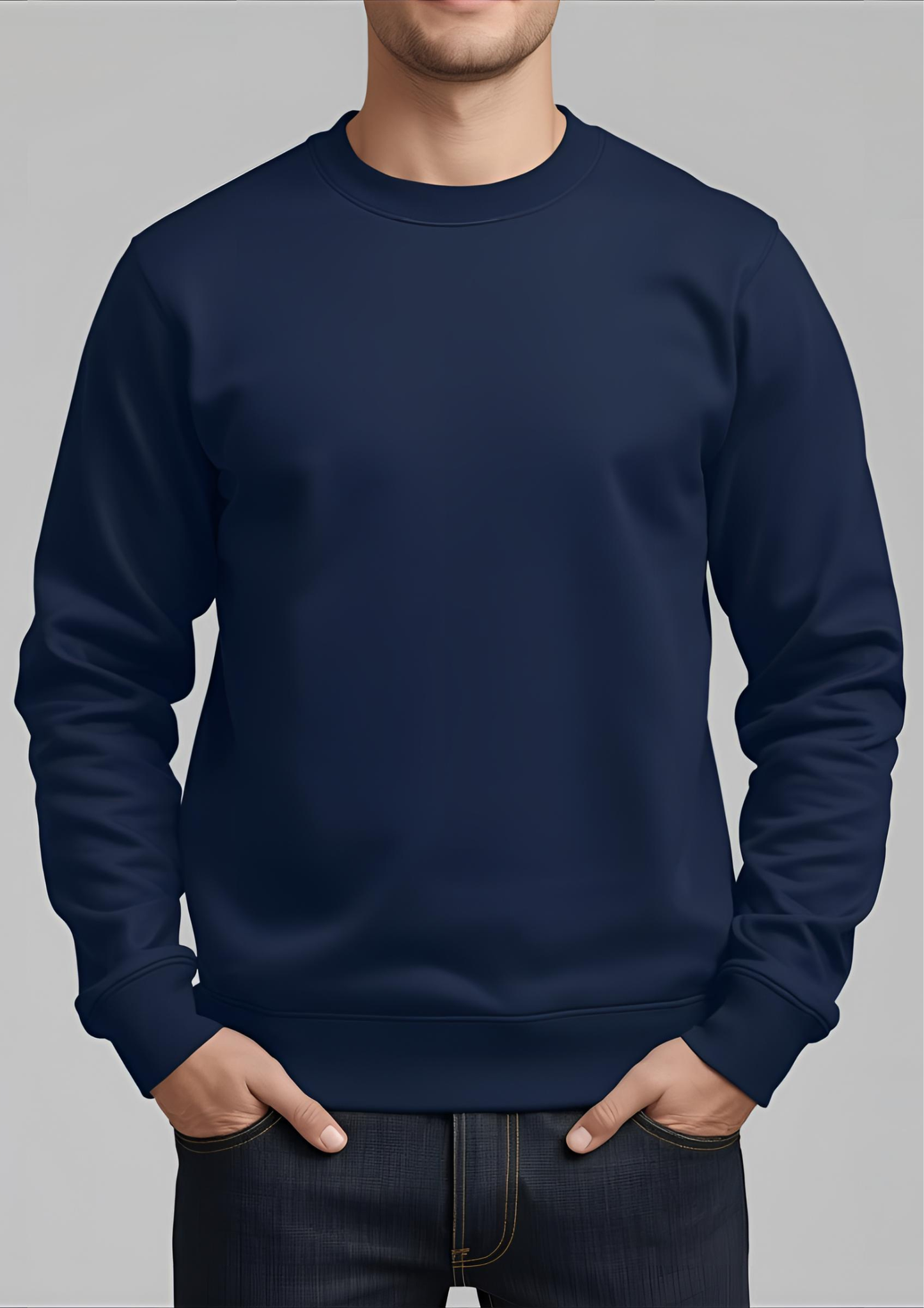 BLUE PLAIN SWEATSHIRT