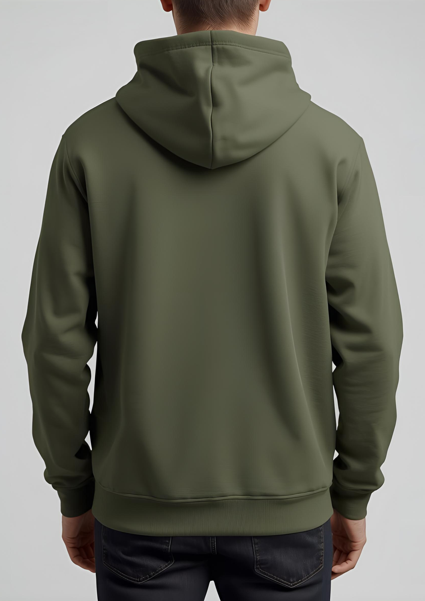 Olive Green Plain Hoodie