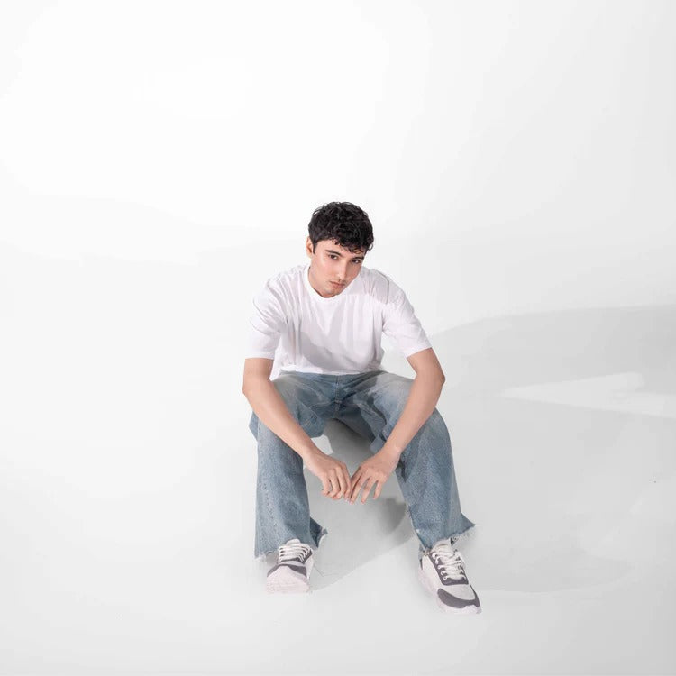 WHITE PLAIN OVERSIZED TEE