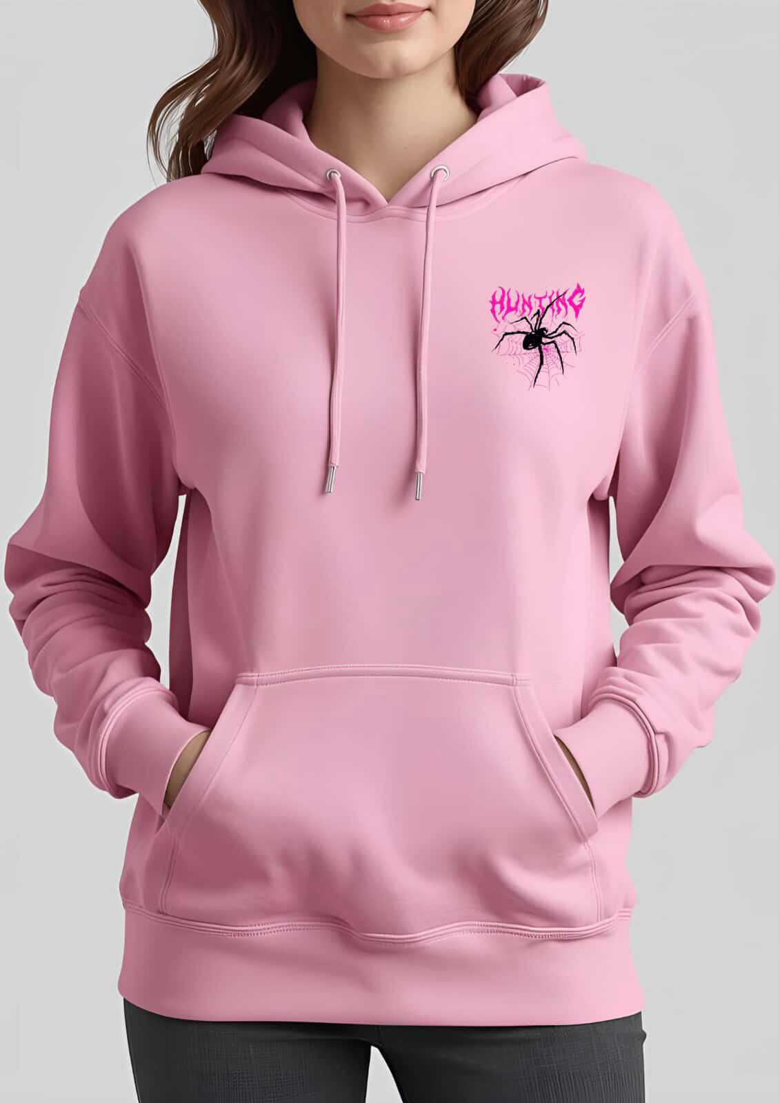 Spider Printed Pink hoodie