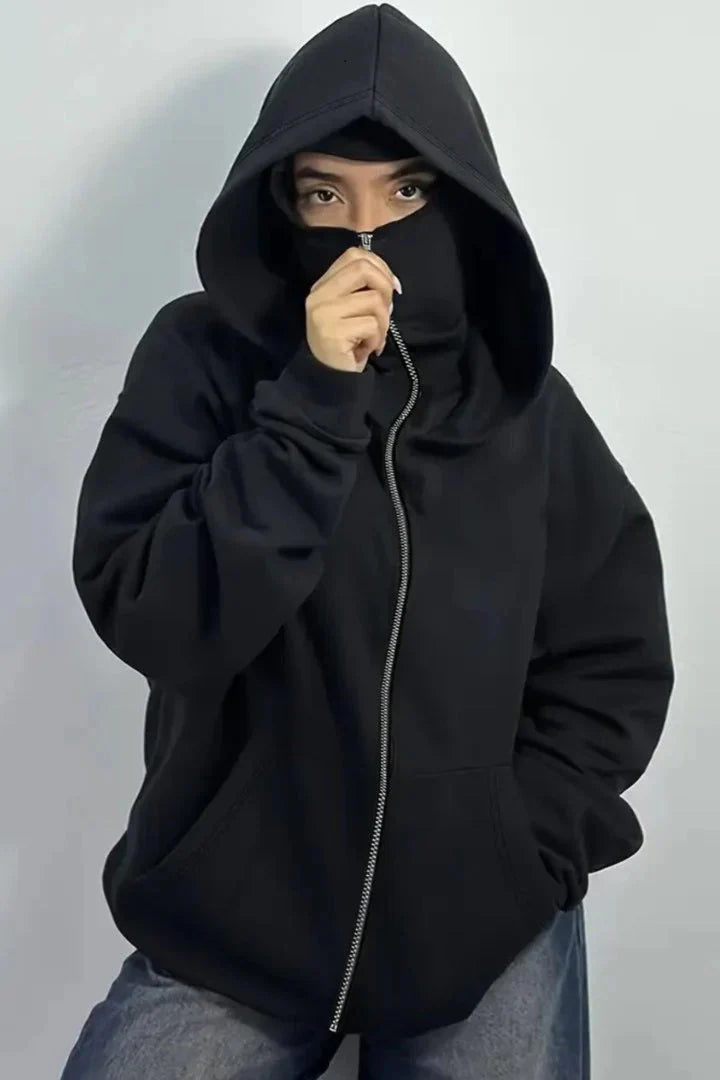 Balaclava Ninja Zipper Hoodie