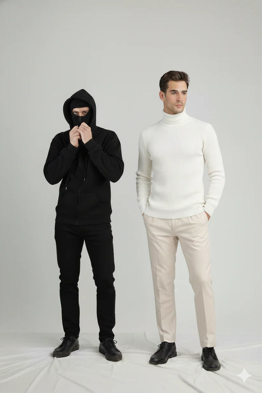 GENTTEE 12.12 Sale - Pack Of Balaclava & White High Neck