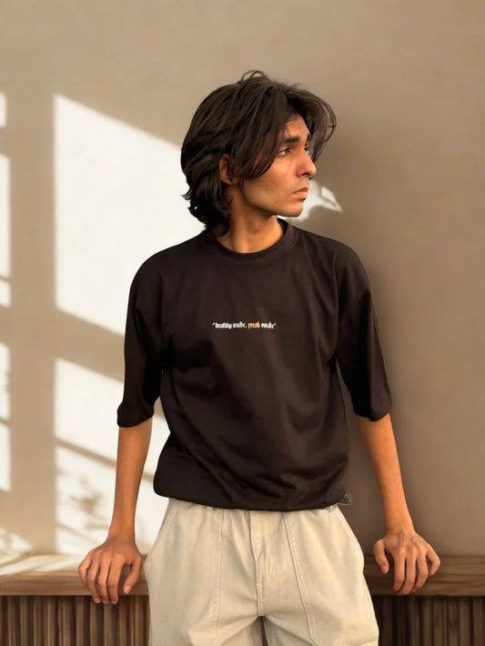 Healthy Inside Black Oversize Tee