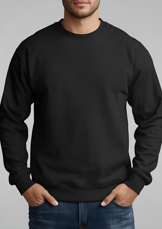 BLACK PLAIN SWEATSHIRT