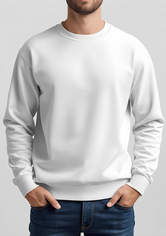 WHITE PLAIN SWEATSHIRT