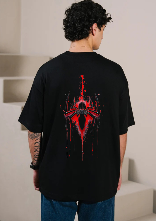 BLACK SPIDER  OVERSIZED TEE