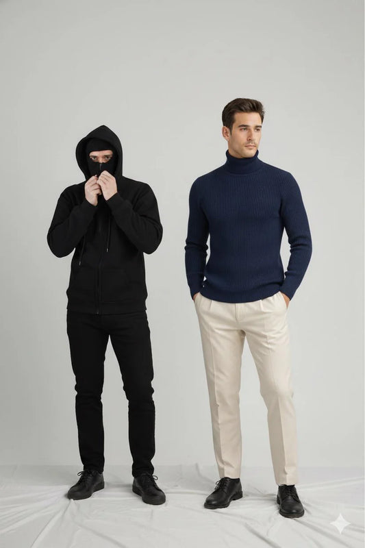 GENTTEE 12.12 Sale - Pack Of Balaclava & Navy Blue High Neck