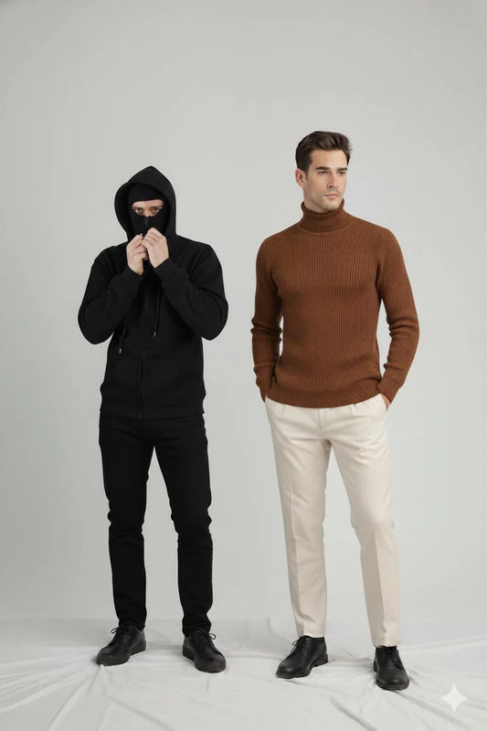 GENTTEE 11.11 Sale - Pack Of Balaclava & Brown High Neck
