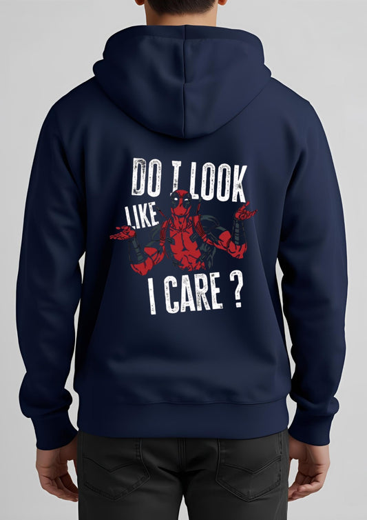 Navy Blue Printed Hoodie