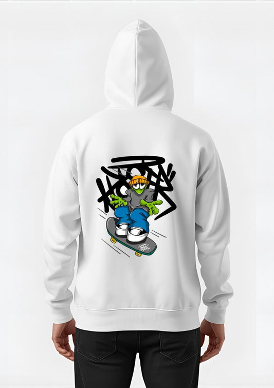 White  printed Hoodie