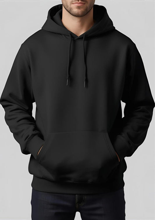 Black Plain Hoodie