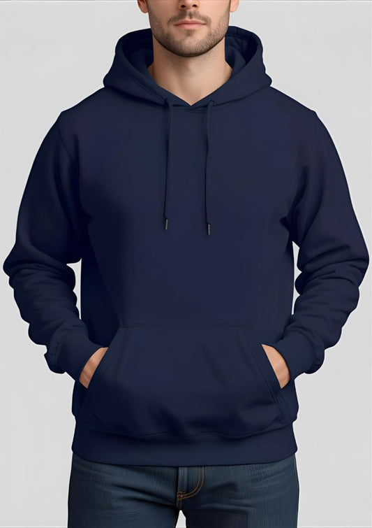 Navy Blue Plain Hoodie