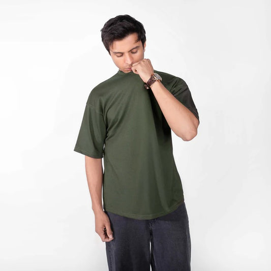 OLIVE GREEN PLAN  OVERSIZED TEE