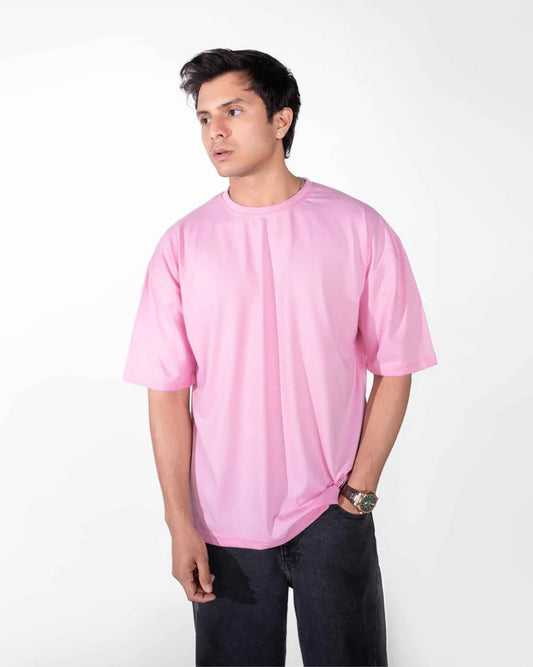 BABY PINK PLAIN OVERSIZED TEE