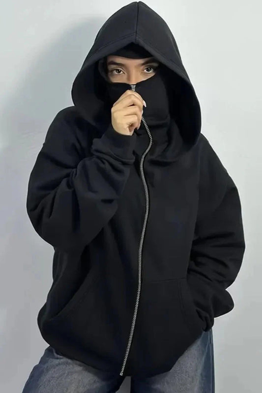 Balaclava Ninja Zipper Hoodie