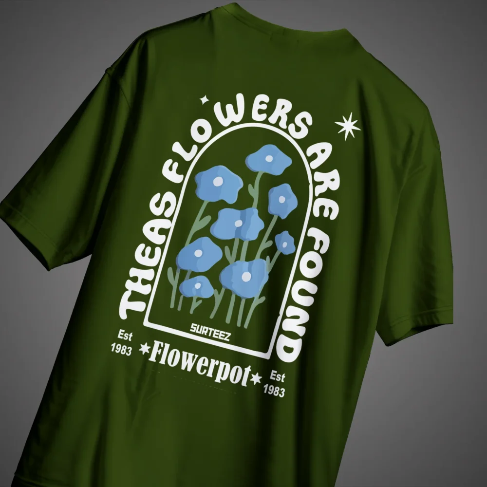 Flowerpot Green Unisex Tee - Image 2