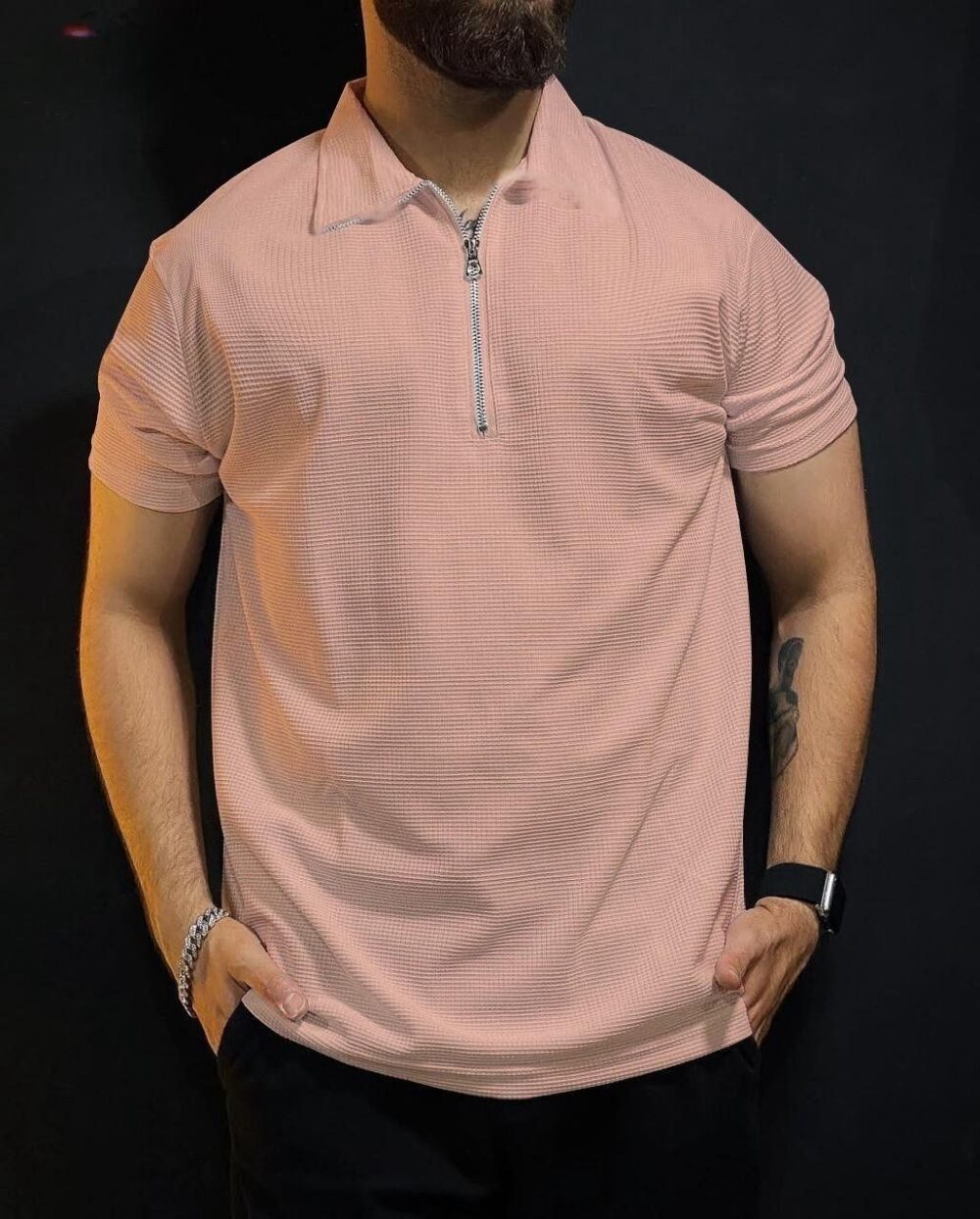 Texture Collar zip tees - Image 6