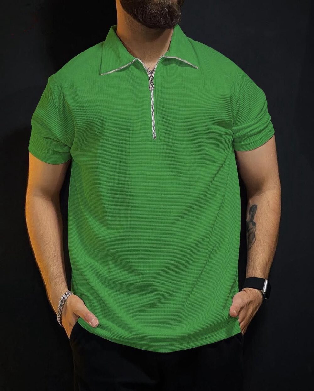 Texture Collar zip tees - Image 5
