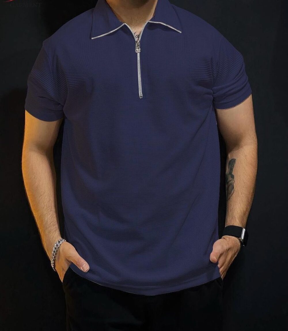 Texture Collar zip tees - Image 2